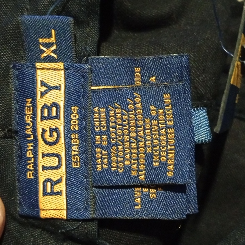 Ralph Lauren Rugby Hat, NWT,  XLarge,Black with White Stripes. Old English R, - Picture 5 of 6